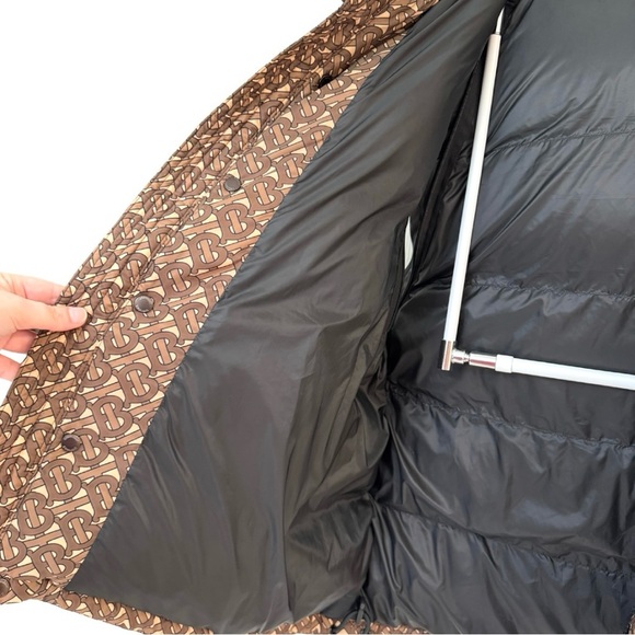 Burberry Monogram Down Puffer Coat Detachable Sleeve Tan Brown XXXL - Picture 4 of 15